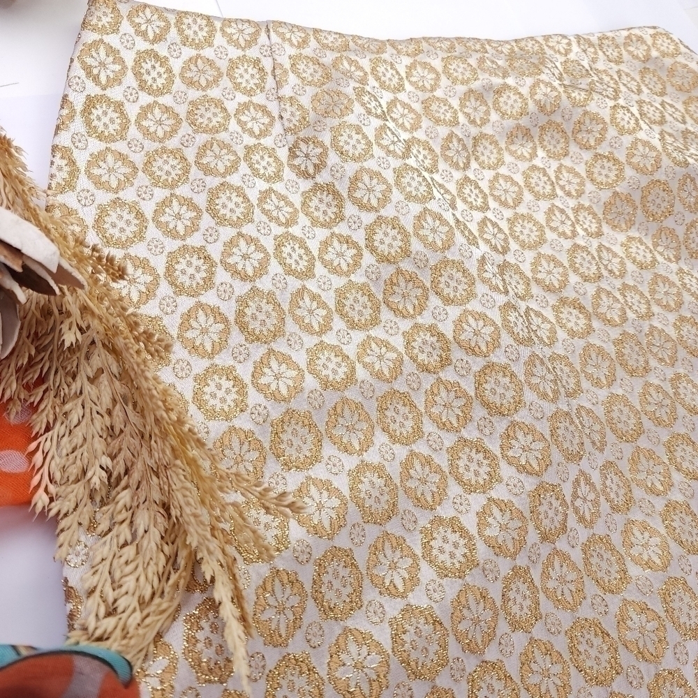 Barrie Pace Gold Print Skirt Sz 12 - Picture 4 of 9